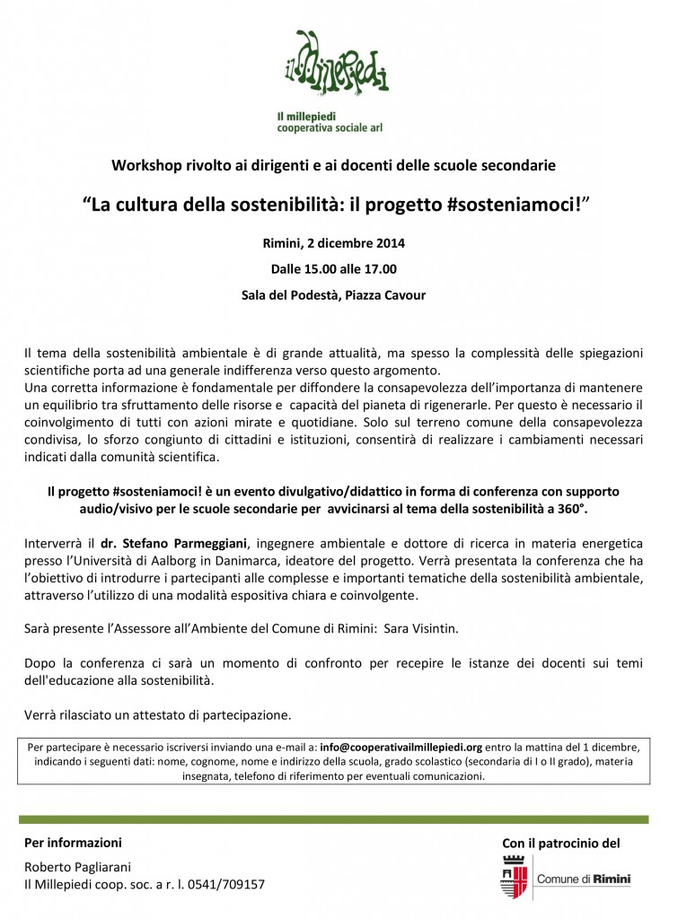 Incontro dimostrativo per i professori delle secondarie della provincia di RN - Il progetto #sosteniamoci!